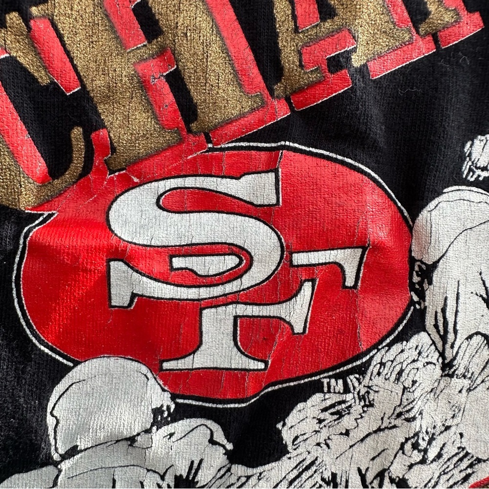 Vintage 1990 San Francisco 49ers Single Stitch T-shirt Size Medium Made USA - Picture 9 of 13